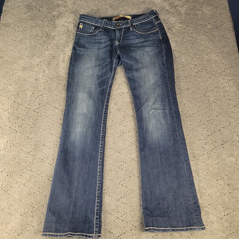 Big Star Jeans Womens 28L Blue Remy Low Rise Flared Dark Wash Stretch Denim